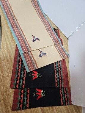 Kay Dee Designs Simply Southwest Embroidered Placemats Set of 4 (2 Chili, 2 Bird